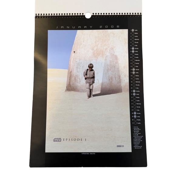 Star Wars 2006 Poster Calendar Lucasfilm Movie Art Revenge of the Jedi Yoda - Picture 5 of 14